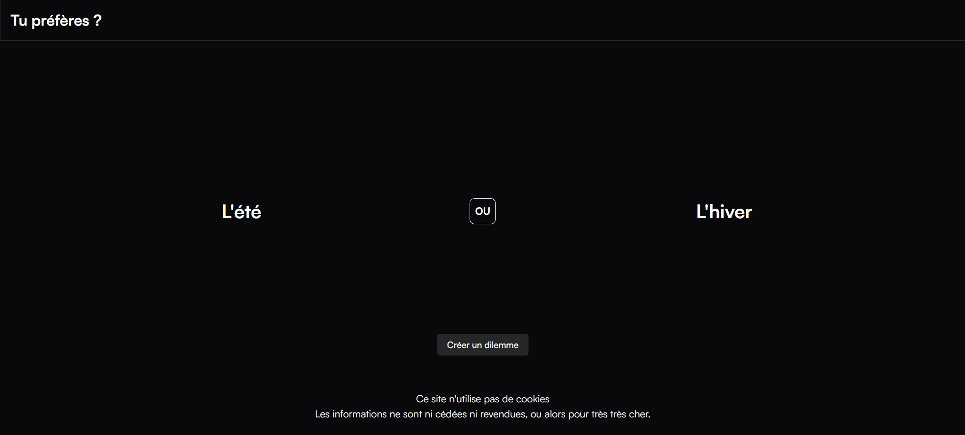 Jeux "Tu Préfères ?"